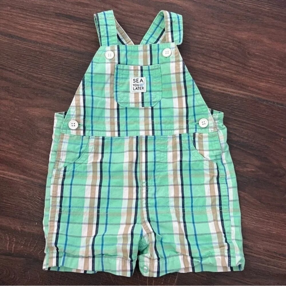 Child of Mine Carters baby boy shortall overalls shorts 6-9 months